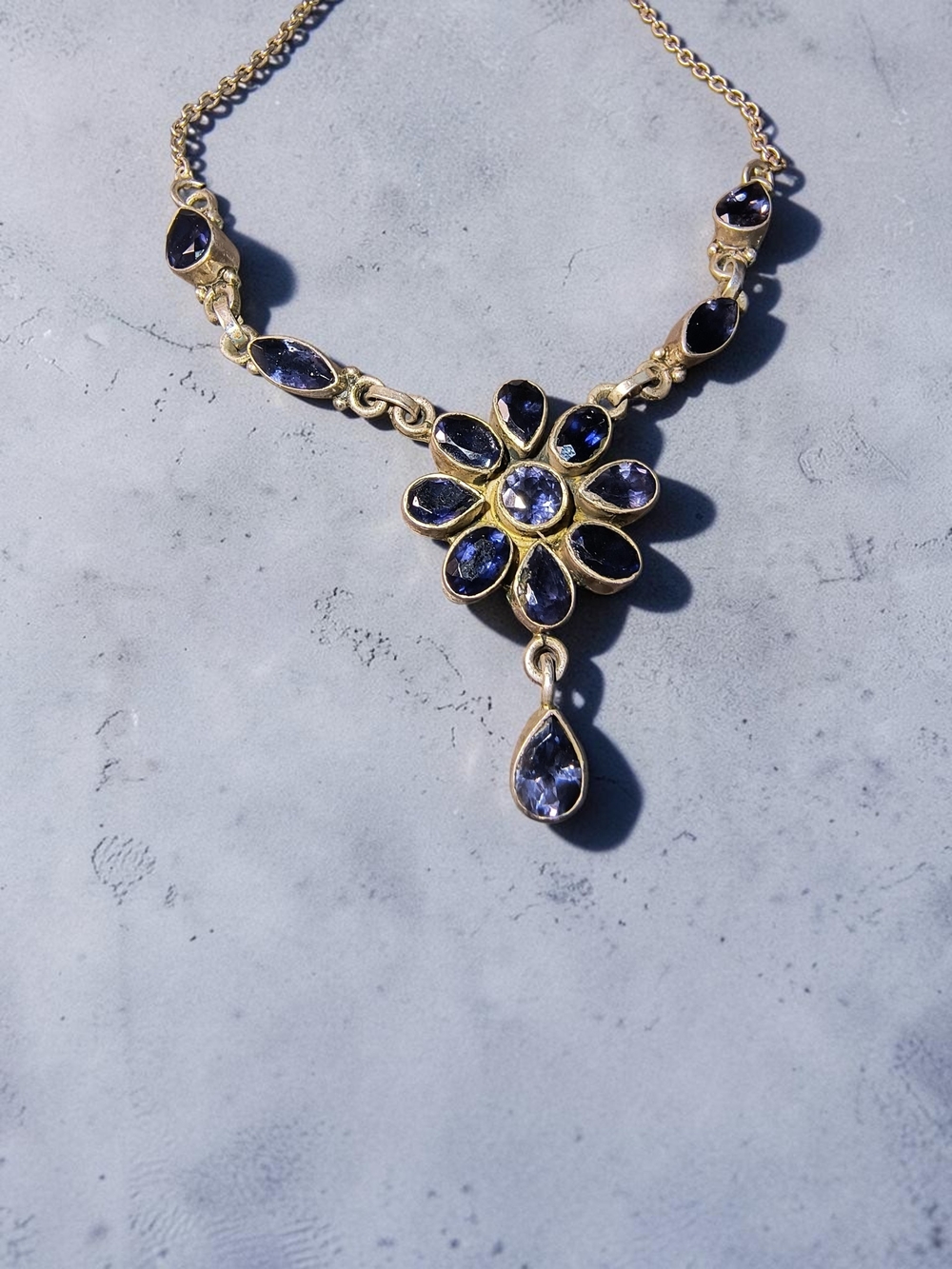 Nicky Butler Necklace with Blue Iolite Gemstones And Sterling Silver